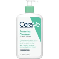 تصویر فوم شستشوی صورت سراوی پوست نرمال و چرب 473 میل اصل Cerave Foaming Cleanser for normal to oily skin