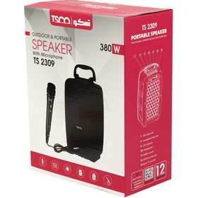 تصویر اسپیکر بلوتوثی رم و فلش خور TSCO TS 2309 + میکروفون ا TSCO TS 2309 Wireless Speaker With Microphone TSCO TS 2309 Wireless Speaker With Microphone