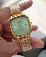 تصویر ساعتمچی زیبای مردانه کاسیو - طلایی صفحه سبز CASIO