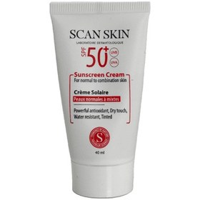 تصویر کرم ضد آفتاب رنگی SPF 50 پوست نرمال تا مختلط 40 میل اسکن اسکین کد353 