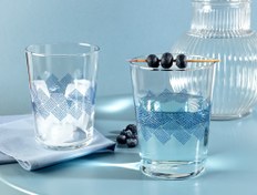 تصویر لیوان شیشه ای 2 عددی مادام کوکو مدل Blue Rugs Pierretta Blue Rugs Pierretta Set of 4 Soft Drink Glasses - 510 ml