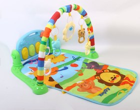 تصویر تشک بازی نوزادی موزیکال دارای پیانو baby fitness piano mat مدل multi-function 