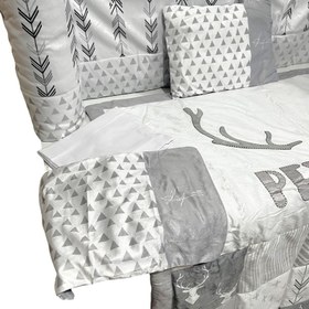 تصویر سرویس خواب ۷ تکه لیزا طرح گوزن طوسی 