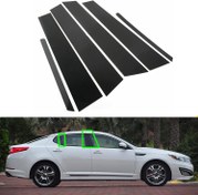 تصویر 6 pcs/Set Car Center Pillar B+C Door Window Trim Mouldings Decoration for KIA Optima 2011-2015 Mirror Effect Black Garnish Pillar Middle Anti Scratch Protective Strip Sticker - ارسال 10 الی 15 روز کاری 