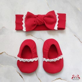 تصویر ست توربان ، هدبند و پاپوش نوزادی یلدایی - هدبند 