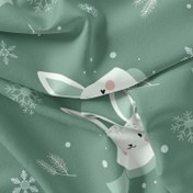 تصویر پارچه مخمل سرویس نوزاد مدل خرگوش سبز کد 5011241 