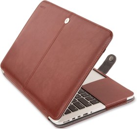 خرید و قیمت MOSISO Compatible with MacBook Pro 15 inch Retina (A1398,  Version 2015/2014/2013/end 2012), Premium PU Leather Book Folio Protective  Stand Cover Sleeve, Brown