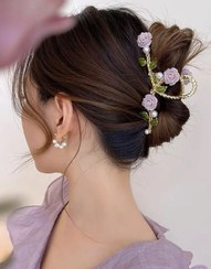 تصویر کلیپس با گل های بنفش Clip