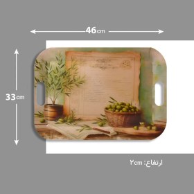 تصویر سینی ملامین طرح زیتون مهروز –زیبایی و کیفیت 