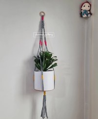 تصویر آویز گلدان مکرومه 