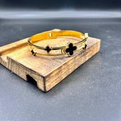 تصویر دستبند النگویی استیل طرح ونکلیف طلایی 