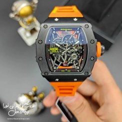 تصویر ساعت ریچارد میل RM 35-02 قاب استیل مشکی بند نارنجی ساعت مچی ریچارد میل (Richard mille)