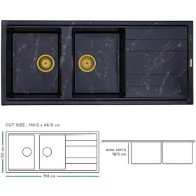 تصویر سینک گرانیتی توکار دولگن طرح ماز 