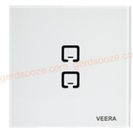 تصویر کلید لمسی دو پل ویرا سفید Veera Touch Switch