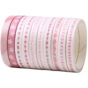 تصویر چسب کاغذی مدل واشی عرض 0.5 سانتی متر مجموعه 10 عددی 