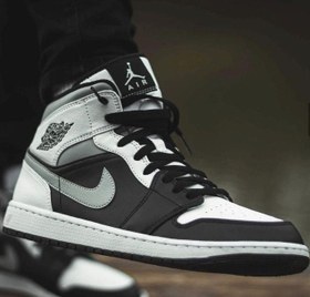 Black grey and shop white jordan 1