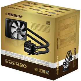 تصویر فن خنک کننده FAN WATER COOLING GREEN GLACIER 120 FAN WATER COOLING GREEN GLACIER 120