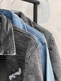 تصویر کت جین کاغذی ذغالی زنانه زاپدار Zapdar women's charcoal paper denim jacket