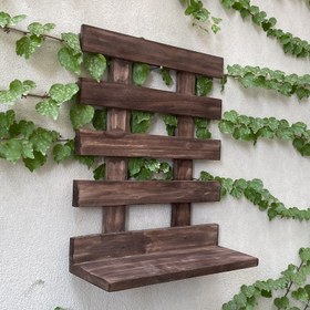 تصویر استند چوبی گلدان مدل آویز 