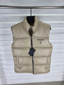 تصویر جلیقه پافر (Prada) پرادا سیلیکونی ضدآب مسترکوالیتی واقعی (۳ رنگ) - کرم / L Prada