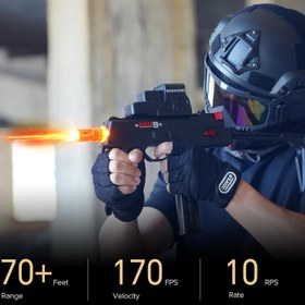 تصویر تفنگ تیرژله ای اتوماتیک MP9 شعله دار با دوربین لیزری 