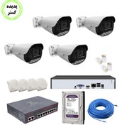 تصویر پک 4 عددی دوربین تحت شبکه 5 مگاپیکسل پلاکخوان هوش مصنوعی Lingotech T5AI_LPR Lingotech T5AI_LPR POE MIC