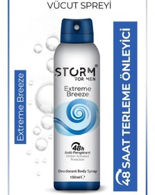 تصویر دئودورانت - رول آن اورجینال خارجی STROM Men's Deodorant Spray Antiperspirant and Deodorizer Extreme Breeze 150 ml 