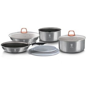 تصویر مجموعه ظروف آشپزی Berlinger Haus 9Pc Space Saving Cookware set Pots Pans Induction - ارسال 20 روز کاری - ارسال 20 روز کاری 