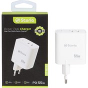 تصویر شارژر دیواری 55 وات استوریا مدل ST-BC03 Super Fast Charger 