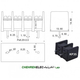 تصویر ترمینال مشکی2P پینDG-KF35 