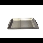 تصویر سینی استیل مستطیل نقره ای کوچک یونیک 