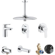 تصویر ست کامل شیرآلات توکار گروهه GROHE مدل BauEdge با متعلقات کد KGR1053 GROHE BauEdge Bath Set