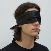 تصویر چشم بند سوپرایز گره ای ساتن مشکی 