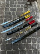 تصویر شمشیر تمرینی و ورزشی وشو ۸۰ سانت سه رنگ تیغه تیغه یک تیکه ضخامت ۳ میل 