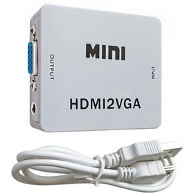 تصویر تبدیل HDMI to VGA مینی باکس رویال Mini HDMI2 VGA ROYAL