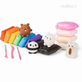 تصویر خمیر کلی 12 رنگ با ابزار سایز متوسط Lujin 