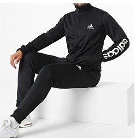 تصویر ست گرمکن مشکی مردانه لباس ورزشی یونیسکس برش راحت مناسب برای استفاده روزانه و ورزش adidas 