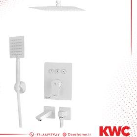 تصویر شیر حمام توکار KWC مدل ورونا دوش تیپ 4 با سردوش تلفنی استیل 