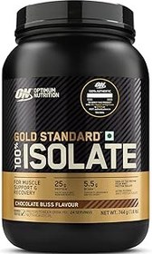 تصویر Optimum Nutrition (ON) Gold Standard 100% Isolate, 25 Grams of Protein, Hydrolyzed And Ultra-Filtered Whey Protein Isolate - Chocolate Bliss, 1.64 Lbs, 24 Servings (744 G) 