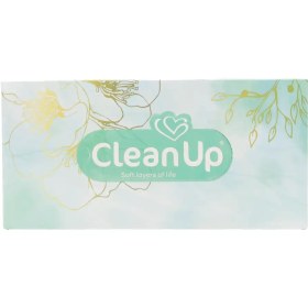 تصویر دستمال کاغذی جعبه ای کلین آپ 100 برگ 2 لایه cleanup facial tissue 100 2 ply sheets