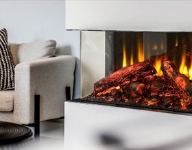 تصویر شومینه برقی سه بعدی طول 180 سانتی متر 180 cm long 3d electric fireplace