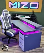 تصویر میز گیمینگ MDF کد M8 طوسی و سفید 