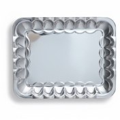 تصویر سینی استیل مستطیل مدل کنگره سایز ۱ 