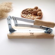 تصویر گردوشکن اهرمی نقره‌ای و طلایی رنگین کمانی 