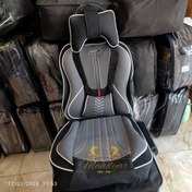 تصویر روکش صندلی پراید هاچبک قدیم طرح گوچی طبی پارچه جودون برزنت سنگین (مارال روکش) - مشکی 