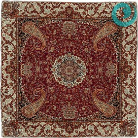 تصویر ترمه ابریشم طرح شیوا رنگ زرشکی 