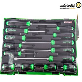 تصویر مجموعه 14 عددی پیچ گوشتی چهار سو و دوسو تاپ تول TOPTUL کد GZC1401 