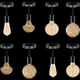 تصویر چراغ سقفی فلزی مینیمال مجموعه 8 عددی برند OWL 