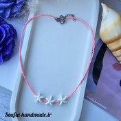 تصویر گردنبند ستاره دریایی صورتی ۳ Starfish necklace pink