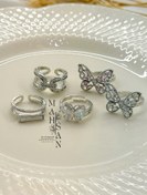 تصویر انگشتر زنانه نقره طرح پروانه 